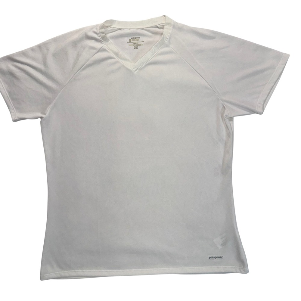 Patagonia Capilene Performance Baselayer White Short Sleeve Shirt Women Medium